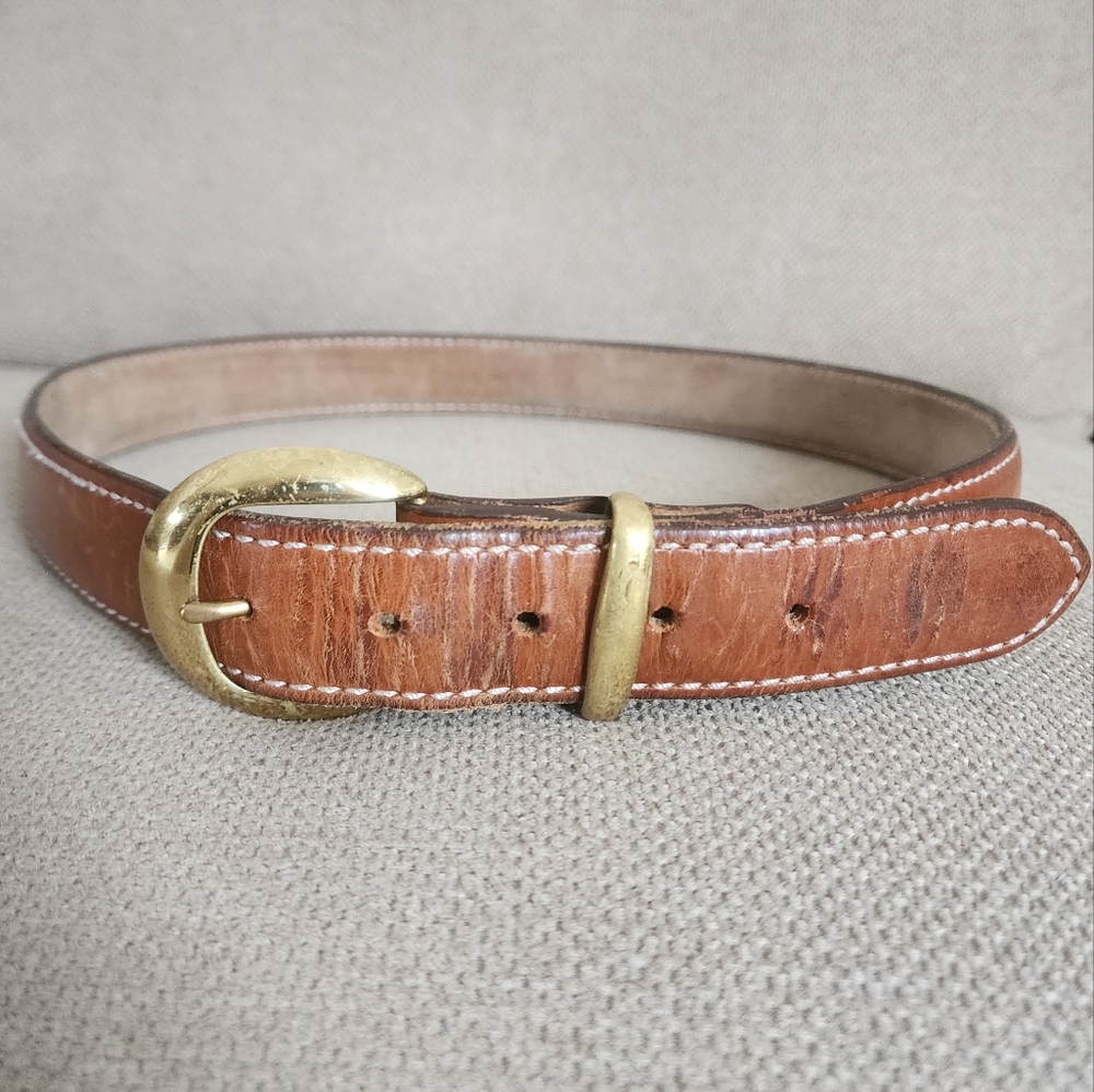🚫SOLD🚫Vintage AKER Brown Genuine Leather Belt size 38